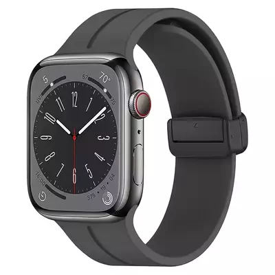 Microsonic Apple Watch Series 8 45mm Kordon Ribbon Line Koyu Gri