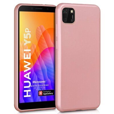 Microsonic Huawei Y5P Kılıf Matte Silicone Rose Gold