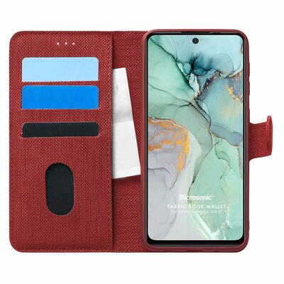 Microsonic General Mobile GM 22 Kılıf Fabric Book Wallet Kırmızı