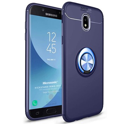 Microsonic Samsung Galaxy J7 Pro Kılıf Kickstand Ring Holder Lacivert