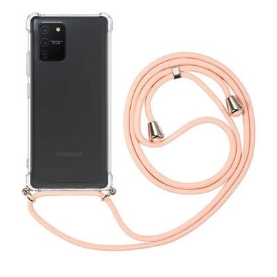 Microsonic Samsung Galaxy S10 Lite Kılıf Neck Lanyard Rose Gold