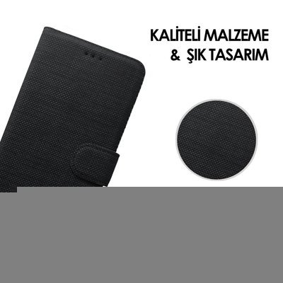 Microsonic General Mobile GM 22 Kılıf Fabric Book Wallet Gri