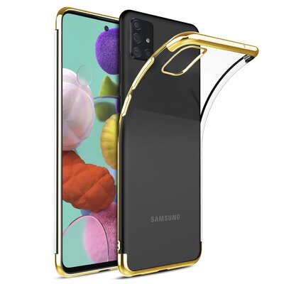 Microsonic Samsung Galaxy A71 Kılıf Skyfall Transparent Clear Gold