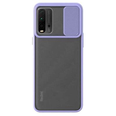 Microsonic Xiaomi Redmi 9T Kılıf Slide Camera Lens Protection Lila