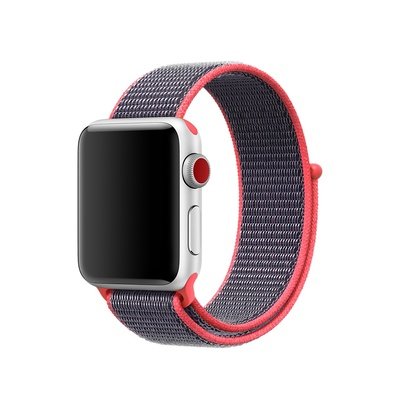 Microsonic Apple Watch 3 42mm Nylon Loop Kordon Fuşya