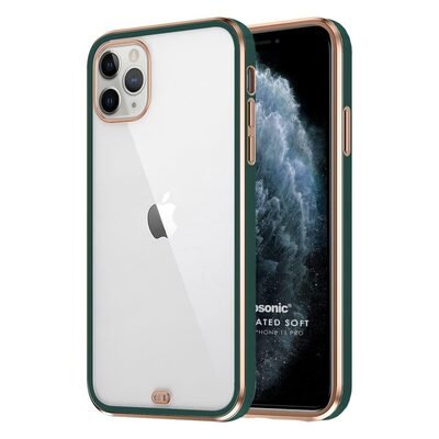 Microsonic Apple iPhone 11 Pro Kılıf Laser Plated Soft Koyu Yeşil