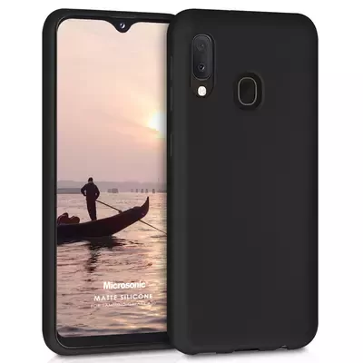 Microsonic Matte Silicone Samsung Galaxy A30 Kılıf Siyah