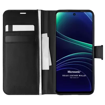 Microsonic Omix X7 Kılıf Delux Leather Wallet Siyah