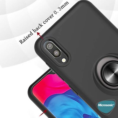 Microsonic Samsung Galaxy M10 Kılıf Kickstand Ring Holder Kırmızı