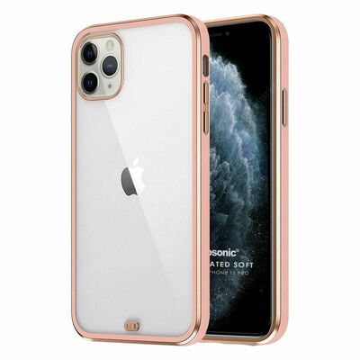 Microsonic Apple iPhone 11 Pro Kılıf Laser Plated Soft Pembe