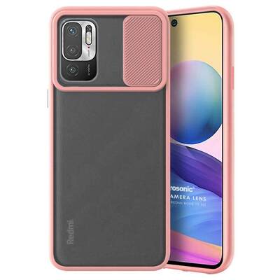 Microsonic Xiaomi Redmi Note 10 5G Kılıf Slide Camera Lens Protection Rose Gold