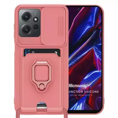 Microsonic Xiaomi Redmi Note 12 4G Kılıf Multifunction Silicone Pembe