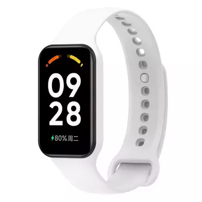 Microsonic Xiaomi Smart Band 8 Active Kordon, Silicone Sport Band Beyaz