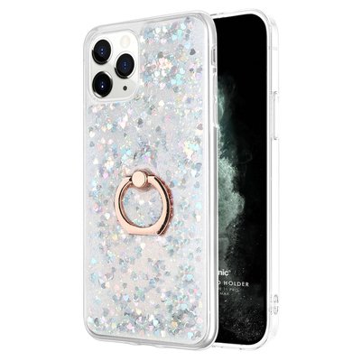 Microsonic Apple iPhone 11 Pro Kılıf Glitter Liquid Holder Gümüş