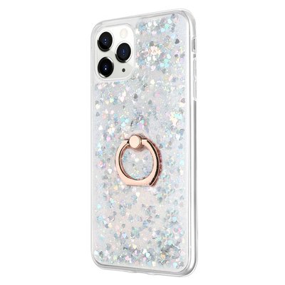 Microsonic Apple iPhone 11 Pro Kılıf Glitter Liquid Holder Gümüş