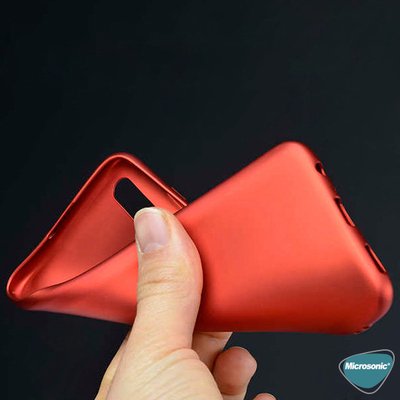 Microsonic Huawei Y7P Kılıf Matte Silicone Kırmızı