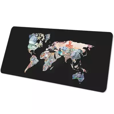 Microsonic Mouse Pad 90x40cm Desenli Siyah Harita