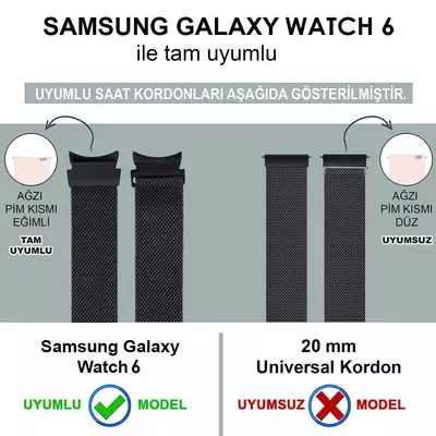 Microsonic Samsung Galaxy Watch 6 Classic 43mm Kordon Milano Loop Siyah