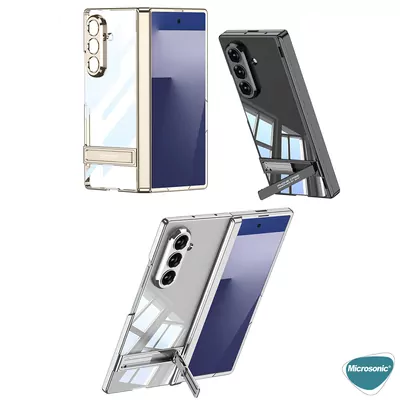 Microsonic Samsung Galaxy Z Fold 7 Kılıf Clarity Stand Lacivert