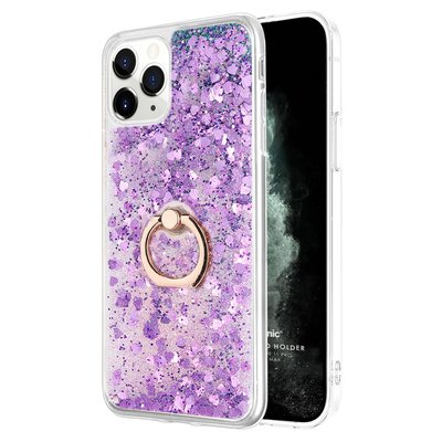 Microsonic Apple iPhone 11 Pro Max Kılıf Glitter Liquid Holder Mor