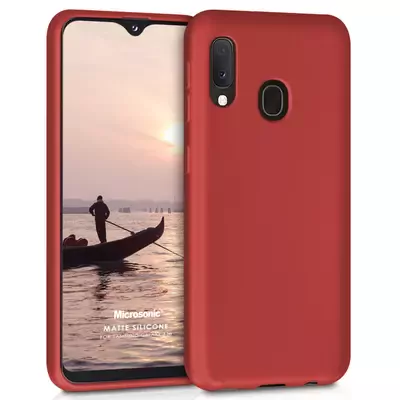 Microsonic Matte Silicone Samsung Galaxy A30 Kılıf Kırmızı