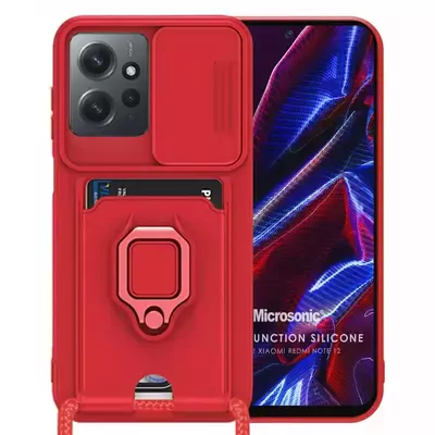 Microsonic Xiaomi Redmi Note 12 4G Kılıf Multifunction Silicone Kırmızı