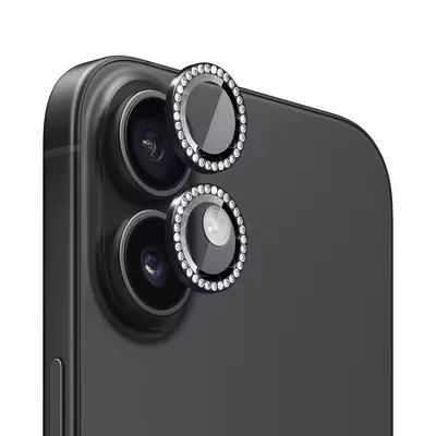 Microsonic Apple iPhone 17 Tekli Diamond Taşlı Kamera Koruma Camı Siyah