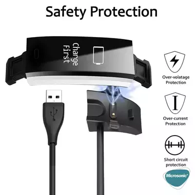 Microsonic Huawei Band 3 Pro Manyetik USB Şarj Kablosu Siyah