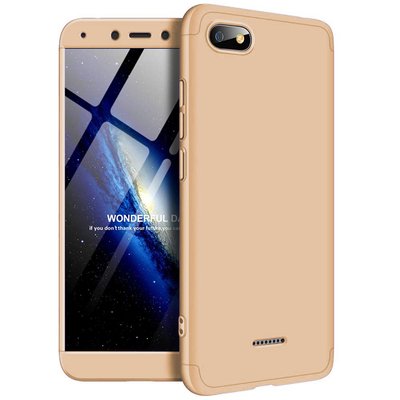 Microsonic Xiaomi Redmi 6A Kılıf Double Dip 360 Protective AYS Gold