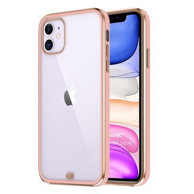 Microsonic Apple iPhone 11 Kılıf Laser Plated Soft Pembe