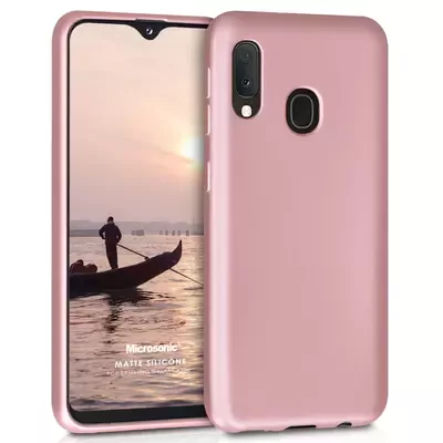 Microsonic Matte Silicone Samsung Galaxy A20e Kılıf Rose Gold