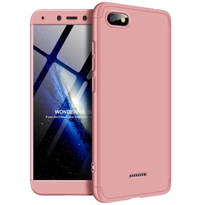 Microsonic Xiaomi Redmi 6A Kılıf Double Dip 360 Protective AYS Rose Gold