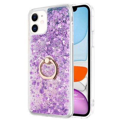 Microsonic Apple iPhone 11 Kılıf Glitter Liquid Holder Mor