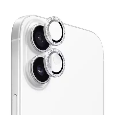 Microsonic Apple iPhone 17 Tekli Diamond Taşlı Kamera Koruma Camı Gümüş
