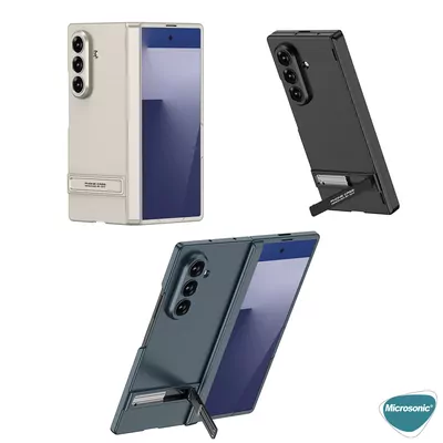 Microsonic Samsung Galaxy Z Fold 7 Kılıf Fusion Stand Gri