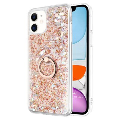 Microsonic Apple iPhone 11 Kılıf Glitter Liquid Holder Gold