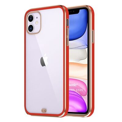 Microsonic Apple iPhone 11 Kılıf Laser Plated Soft Kırmızı