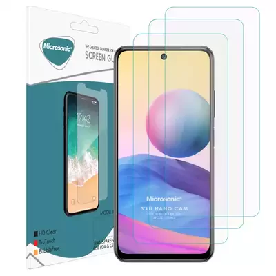 Microsonic Xiaomi Poco M3 Pro Screen Protector Nano Glass Cam Ekran Koruyucu (3`lü Paket)