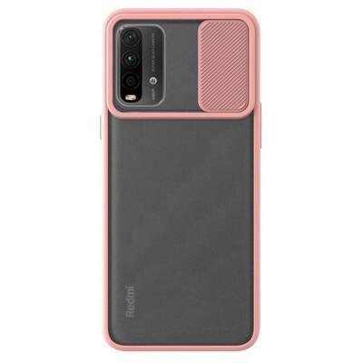 Microsonic Xiaomi Redmi Note 9 4G Kılıf Slide Camera Lens Protection Rose Gold