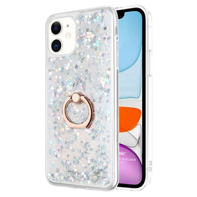 Microsonic Apple iPhone 11 Kılıf Glitter Liquid Holder Gümüş