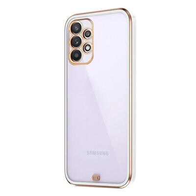 Microsonic Samsung Galaxy A72 Kılıf Laser Plated Soft Beyaz