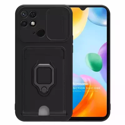 Microsonic Xiaomi Poco C40 Kılıf Multifunction Silicone Siyah