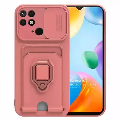 Microsonic Xiaomi Poco C40 Kılıf Multifunction Silicone Pembe