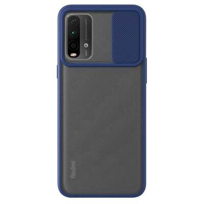 Microsonic Xiaomi Redmi Note 9 4G Kılıf Slide Camera Lens Protection Lacivert