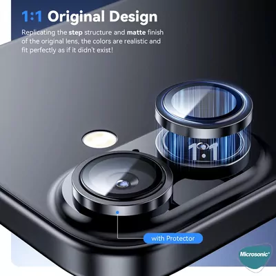 Microsonic Apple iPhone 17 Tekli Kamera Lens Koruma Camı Mavi