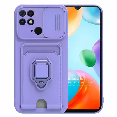 Microsonic Xiaomi Poco C40 Kılıf Multifunction Silicone Lila