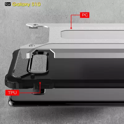 Microsonic Samsung Galaxy S10 Kılıf Rugged Armor Kırmızı