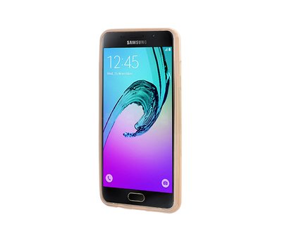 CaseUp Samsung Galaxy A3 2016 Lazer Kesim Silikon Kılıf Gold