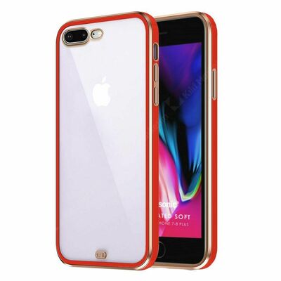 Microsonic Apple iPhone 8 Plus Kılıf Laser Plated Soft Kırmızı