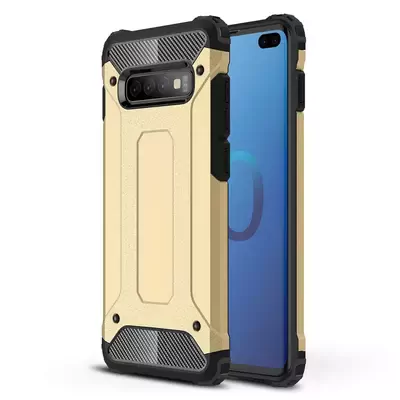 Microsonic Samsung Galaxy S10 Plus Kılıf Rugged Armor Gold